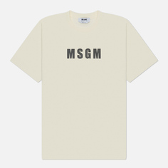 Мужская футболка MSGM MSGM Macrologo Print, цвет бежевый, размер S