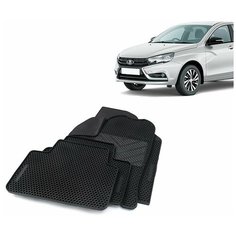 Автомобильные коврики салона EVAcell для а/м LADA Vesta, с бортами (Резиновые коврики Ева Эва Лада Веста) Cs20