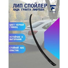 Лип Спойлер на Лада Гранта лифтбек, Гранта ФЛ лифтбек (черный лак) Fix Tuning