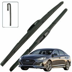 Дворники Hyundai Sonata (7) LF Хендай Соната ЛФ рест 2017 2018 2019 Щетки стеклоочистителя гибридные к-т 2шт, 650мм-450мм Lyn Xauto