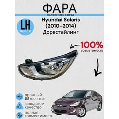 Фара левая Хендай Солярис 1 Hyundai Solaris 2010-2014 с электро корректор Jorden