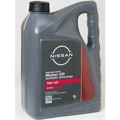 Моторное масло Nissan MOTOR OIL SAE, синтетическое, 5W-40, 5л