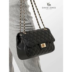 Сумка кросс-боди DAVID JONES, фактура плетеная, зернистая, чёрный