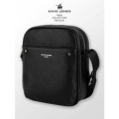 Сумка кросс-боди DAVID JONES, фактура зернистая, плетеная, чёрный