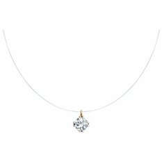 Колье Diamant, красное золото, 585 проба, фианит, длина 38 см., бесцветный
