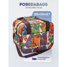 Сумка дорожная PobedaBags, 26 л, 27х30х36 см, ручная кладь, разноцветный