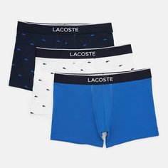Трусы LACOSTE, комплект из 3 шт., размер TS, темно-синий/синий/белый