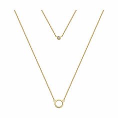 Колье Diamant, красное золото, 585 проба, фианит, длина 43 см., бесцветный