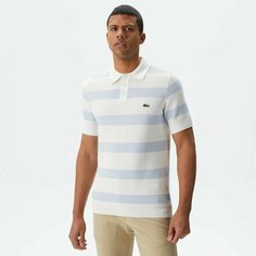 Поло LACOSTE, размер T6, белый/голубой
