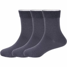 Носки RuSocks Базовая коллекция, 3 пары, размер 16-18, темно-серый