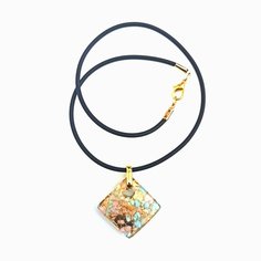 Подвеска arte di murano, муранское стекло, золотистый, голубой, розовый