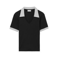 Поло Chernim Cherno Футболка "В круиз" с серыми вставками, 1 шт., размер S, черный/серый