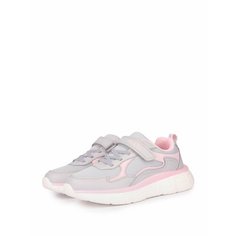 Кроссовки PULSE Серые всесезонные кроссовки на липучке для девочек, Pulse 201-42GO-092TT, размер 34, серый/розовый