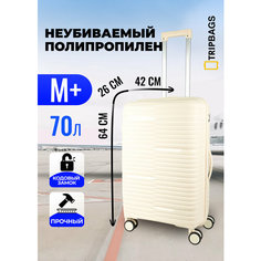 Чемодан , 70 л, размер M+, светло-бежевый Tripbags