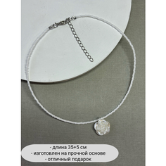 Колье SIDORINA SOFIA ACCESSORIES, перламутр, бисер, длина 35 см, белый