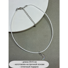 Колье SIDORINA SOFIA ACCESSORIES, перламутр, бисер, длина 35 см, белый