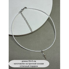 Колье SIDORINA SOFIA ACCESSORIES, бисер, перламутр, длина 35 см, серебряный