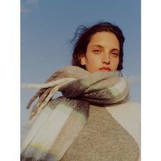 Шарф Zolla для женщин, no size, серый, белый, синий