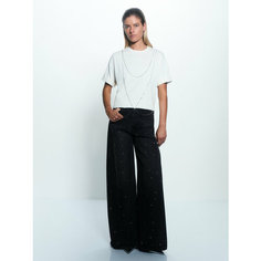 Джинсы широкие Zarina wide leg, размер S (RU 44), темно-серый деним