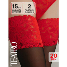 Чулки TEATRO, 20 den, размер 3, черный/красный