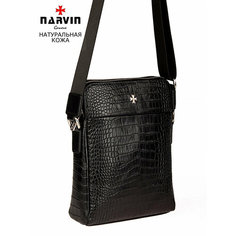 Сумка планшет NARVIN, фактура под рептилию, черный