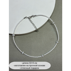 Колье SIDORINA SOFIA ACCESSORIES, бисер, перламутр, длина 32 см, белый