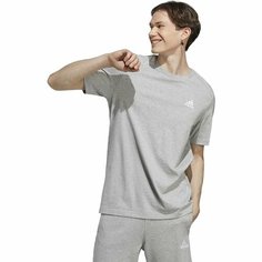Футболка adidas Essentials Single Jersey Embroidered Small Logo Tee, размер 56-58, серый