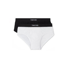 Трусы Tom Ford, комплект из 2 шт., размер XXL, белый, черный