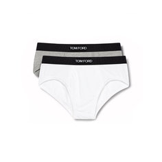 Трусы Tom Ford, комплект из 2 шт., размер XXL, белый/серый