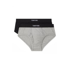 Трусы Tom Ford, комплект из 2 шт., размер L, черный/серый