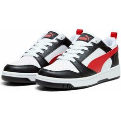 Кеды PUMA Rebound V6 Lo kids, размер 3,5 UK, белый/красный/черный