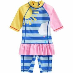 Комбинезон для плавания mothercare, размер 86, желтый, розовый, синий
