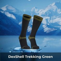 Носки DexShell DS636M, размер M, черный/зеленый