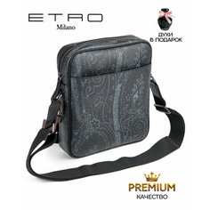 Сумка кросс-боди ETRO, фактура зернистая, черный 1