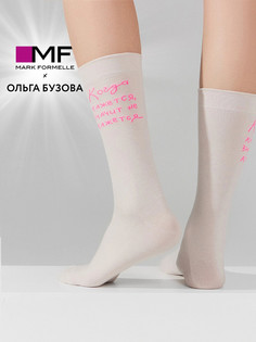 Носки mark formelle x ольга бузова молочные с надписью