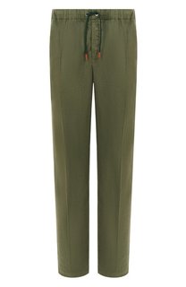 Брюки изо льна и хлопка Kiton
