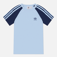 Женская футболка adidas Originals 3-Stripes Raglan Slim, цвет голубой, размер XS