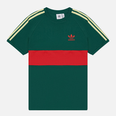 Мужская футболка adidas Originals 3-Stripes Panel, цвет зелёный, размер S