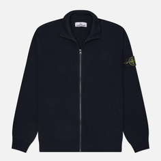 Мужской свитер Stone Island Ribbed Soft Zip Cardigan, цвет синий, размер M