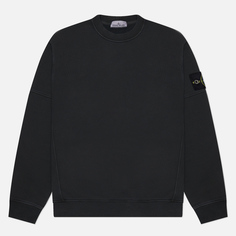 Мужская толстовка Stone Island Organic Cotton Diagonal Fleece Old Effect, цвет чёрный, размер S