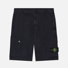 Мужские шорты Stone Island Brushed Organic Cotton Canvas Old Effect, цвет синий, размер 30