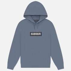 Мужская толстовка Napapijri Box Logo Hoodie, цвет серый, размер S