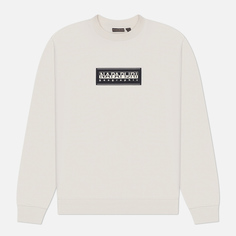 Мужская толстовка Napapijri Box Logo Crew Neck, цвет белый, размер S