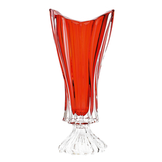 Ваза Aurum-Crystal Plantica red на ножке 40 см