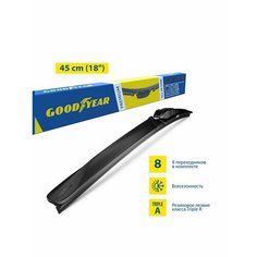 Щетка стеклоочистителя бескаркасная GoodYear PREMIUM 18"/45 cm всесезонная, 8 переходников GY000438