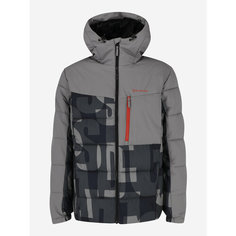 Пуховик GLISSADE Mens Faux Down jacket, размер 60/62, черный/серый