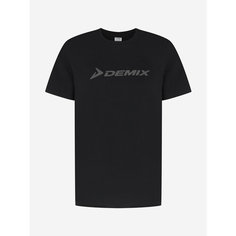 Футболка Demix M D Basic Solid Tee Logo Pack, размер 48, черный