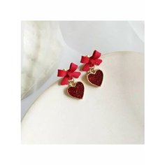 Серьги непарные, акрил, бордовый, красный, золотой be Self True Jewel