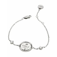 Браслет-цепочка FURLA, кристалл, 1 шт., размер 17.5 см, серебристый