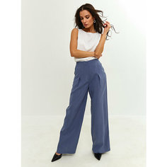 Брюки палаццо PECHE MONNAIE, размер M, голубой